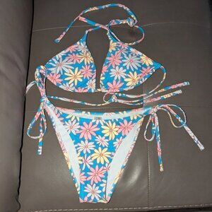 *3 FOR $9* SHEIN 2 Piece String Tie Triangle Padded  Bikini Swimming Suit Swim